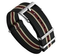 WatchGecko Ridge Bracelet De Montre En Nylon Militaire. Bracelet De Montre De Remplacement Robuste, À Séchage Rapide Et Sécurisé Pour Les Activités De Plein Air. 22mm, Noir, Beige Et Rouge