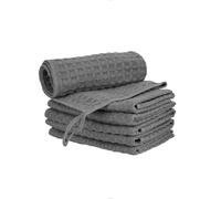 watchget Barista Lot de 6 chiffons de nettoyage en microfibre gaufrée pour cuisine, café, bar, machine à café, gris foncé (30,5 x 30,5 cm)