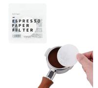 watchget Lot de 100 filtres à café jetables non blanchis en papier pour machines à expresso, écran rondelles, paniers porte-filtre, compatibles avec porte-filtres de 58 mm