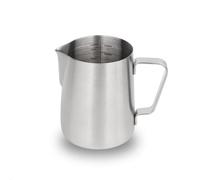 watchget Pichet à mousse de lait en acier inoxydable 350 ml - Pichet à vapeur pour cappuccino, latte art, machine à café, accessoire pour mousseur à lait, tasse à lait, argent mat