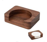 watchget Support de filtre à café en papier expresso compatible avec les filtres ronds jetables en papier 51 mm/53 mm/55 mm/58 mm, bois
