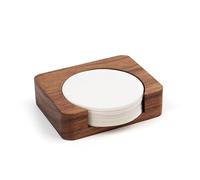 watchget Support de filtre à café en papier expresso, distributeur de filtre à café, compatible avec les filtres ronds jetables en papier de 51 à 63 mm, bois
