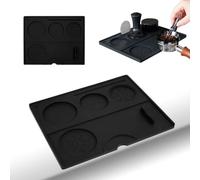 watchget Tapis de tampage expresso - Station de tampage en silicone de qualité alimentaire pour baristas, maison, cuisine, bar, café, 24 x 20 cm (noir)