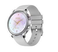 Watchily Smart Lady Pro Gris - Montre Connectée Femme, Appels, SMS, Sport et Santé, Enfant, Autonomie 10 Jours, Bracelet Silicon