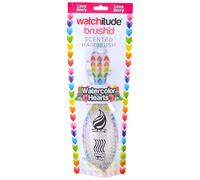 Watchitude: Brosse à cheveux parfumée - Cœurs aquarelle - Brosse élégante parfumée aux baies pour enfants - Cheveux humides ou secs, poils durables, finition caoutchoutée douce au toucher