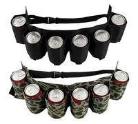 WatDenyFine Lot de 2 ceintures de bière, porte-bouteilles, peut contenir 6 bouteilles de bière, cadeaux pour hommes, convient pour les fêtes en plein air, les barbecues, les bars, les festivals de