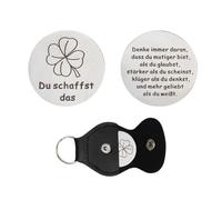 WatDenyFine Porte-bonheur avec étui - Porte-bonheur - Petit câlin - Pour le baccalauréat - Vous pouvez créer le cadeau de nouvel emploi - Cadeau avec trèfle - Cadeau d'encouragement - Sac