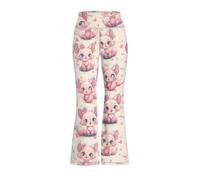 Watdotory Bas de cloche loup, Imprimé renard rose, 9-10 ans Slim