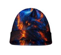 Watdotory Bonnet chaud pour jeunes - Imprimé animal de dessin animé pour garçons et filles - Chapeau d'hiver en polaire coupe-vent pour enfants, Cool Wolf, M