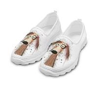 Watdotory Chaussures de marche en maille à enfiler pour femme, mocassins athlétiques, baskets légères et respirantes, Art Abstrait Chien, 38 EU