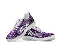 Watdotory Chaussures de marche légères en maille respirante pour adulte - Chaussures de course en plein air pour homme et femme, Purple Art Music Note, 36 EU