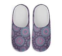Watdotory Pantoufles en coton doux et confortables à enfiler pour femme - Antidérapantes - Confortables - Chaussures d'intérieur pour femme, Mandala bohème, 37/38 EU
