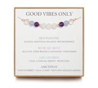 WATEFOER Bracelet de Pierre de Lune, Bracelet d'espoir pour Femme, Bracelets de Cristal Attraction de l'Amour, Bracelets de Protection, Cadeau de Grossesse Saine (Seulement de bonnes vibrations)
