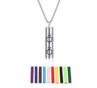WATEFOER Collier d'huiles essentielles pour Femmes, Collier Pendentif d'aromathérapie en Acier Inoxydable avec 10 tampons en Feutre, Cadeau de Bijoux d'huiles essentielles pour Femmes et Hommes (F)