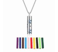 WATEFOER Collier d'huiles essentielles pour Femmes, Collier Pendentif d'aromathérapie en Acier Inoxydable avec 10 tampons en Feutre, Cadeau de Bijoux d'huiles essentielles pour Femmes et Hommes (B)