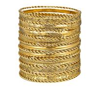WATEFOER Ensemble de bracelets bohème en or pour femme Indien Multicouches Empilable Brillant Bracelets Bijoux de mode Cadeaux pour mariage Anniversaire Saint-Valentin (C-Or 19pcs)