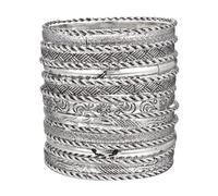 WATEFOER Ensemble de bracelets bohème en or pour femme Indien Multicouches Empilable Brillant Bracelets Bijoux de mode Cadeaux pour mariage Anniversaire Saint-Valentin (C-Argent 19pcs)