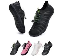 WateLves Chaussures Pieds Nus Chaussures De Course Hors Route Hommes Femmes Chaussures d'eau Pieds Nus Natation Plage SéChage Rapide Respirant AntidéRapant Hommes Femmes(Flocon de Neige Noir 44)