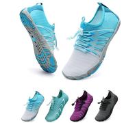 WateLves Chaussures Pieds Nus Chaussures De Course Hors Route Hommes Femmes Chaussures d'eau Pieds Nus Natation Plage SéChage Rapide Respirant AntidéRapant Hommes Femmes(Vert Feuille dégradé 40)