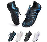 WateLves Chaussures Pieds Nus Chaussures De Course Hors Route Hommes Femmes Chaussures d'eau Pieds Nus Natation Plage SéChage Rapide Respirant AntidéRapant Hommes Femmes(Noir Bleu 44)