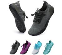 WateLves Chaussures Pieds Nus Chaussures De Course Hors Route Hommes Femmes Chaussures d'eau Pieds Nus Natation Plage SéChage Rapide Respirant AntidéRapant Hommes Femmes(417 Gris 41)
