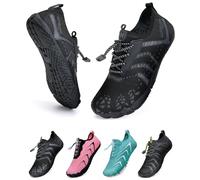 WateLves Chaussures Pieds Nus Chaussures De Course Hors Route Hommes Femmes Chaussures d'eau Pieds Nus Natation Plage SéChage Rapide Respirant AntidéRapant Hommes Femmes(Grain de Glace Noir 42)