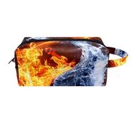 Water and Fire Yin-Yang Symbole Sac de Rangement Cosmétique Femme Sac de Rangement à Suspendre Maquillage Trousse de Toilette Portable en Cuir Sac de Voyage Trousse à Crayons École, Multicolore 10.,