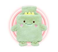 Water Bag - Plush Portable Heat Pack, Detachable Cover Warm Compress | Soft Animal Design Comfort Relief Soothing Warmth Leak Proof Bag for Family Friends Men Women Indoor Travel Winter Use