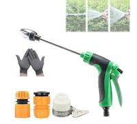 Water Blitz Pressure Washer, Waterblitz High Pressure Water Gun, Three Spray Modes, Pressures Washer, 360° Rotating, with Three Type of Plastic Connector, for Garden (Green)