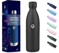Water Bottle,1000ml Bpa Free,Insulated Water Bottle,Double-Walled Vacuum Insulated Bottle,304 Stainless Steel,Stainless Steel Water Bottle For Kitchen,Gym,Hiking-Black