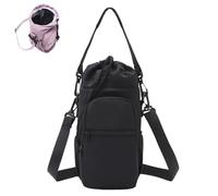 Water Bottle Shoulder Bag, Stylish Minimalist Lightweight, Detachable Strap Multi-Scene, Suitable for Travel, Activities (Black)