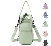 Water Bottle Shoulder Bag - The Ultimate Outdoor Companion, Water Bottle Carrier Bag with Strap and Phone Pocket for Camping Outdoor Sports (Green)