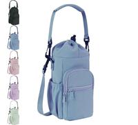 Water Bottle Shoulder Bag - The Ultimate Outdoor Companion, with Zipper Pocket for Camping Outdoor Sports (Blue)