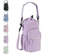 Water Bottle Shoulder Bag - The Ultimate Outdoor Companion, with Zipper Pocket for Camping Outdoor Sports (Purple)