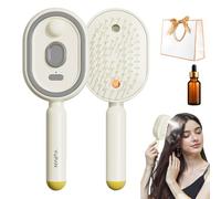 Water Brush for Hair - Brushing Vibration Massager, Electric Spray Air Cushion Comb for Women, Multi-Functional Massage Spray Comb Features a Refillable Water Tank (Yellow)