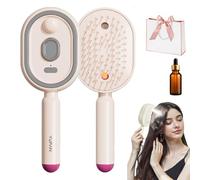 Water Brush for Hair - Brushing Vibration Massager, Electric Spray Air Cushion Comb for Women, Multi-Functional Massage Spray Comb Features a Refillable Water Tank (Pink)