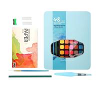 Water Colors Paint Adult Set - Complete Watercolor Paint Set, 48 Colors Professional Pigments, Compact Travel Palette, Smooth Blending Design | Parfait Pour Les Artistes Adultes Débutants En Peinture,