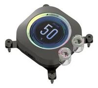 CORSAIR XC7 RGB ELITE LCD Waterblock pour Processeur - Écran LCD 480x480-31 LED RGB - USB-C - Compatible avec Intel LGA 1700, AMD AM5 et plus - Gris Furtif