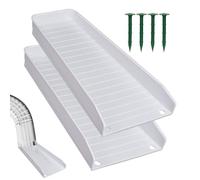 Water Diverter Guard - Plateaux de drainage à spout le bas, protecteur d'extension | 2 plaques de prévention de l'érosion du sol avec clous pour un revirement efficace de l'eau et une protection