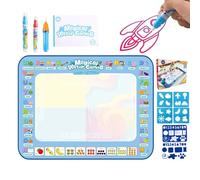 Water Doodle Mat - Fabric 80x60cm | Kids Drawing Water Mat | Free Coloring Mats | Reusable Magic Painting Mats | Educational Drawing Toy With Pens For Indoor Learning Play Use