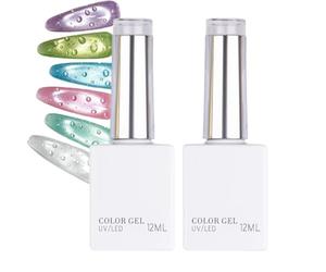 Water Drop Top Coat | Clear Glossy Shine Soak Off UV LED 2 Pieces Raindrop Nail Gel Offers A Glossy Shine Finish With A Soak Off Formula Compatible With UV And LED Lamps. Two 12ml Bottles Of No Wipe N