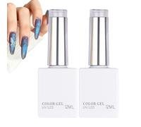Water Drop Top Coat - No Wipe Gel Finish, 2 Pieces 12ml UV LED Shine Enhan