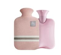 Water-filled PVC hot water bag for compress and stomach warming Thickened explosion-proof portable velvet hand warmer Pour Ventre Cou(Pink-1000ml)