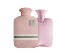Water-filled PVC hot water bag for compress and stomach warming Thickened explosion-proof portable velvet hand warmer Pour Ventre Cou(Pink-2000ml)