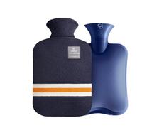 Water-filled PVC hot water bag for compress and stomach warming Thickened explosion-proof portable velvet hand warmer Pour Ventre Cou(Deep blue-1000ml)