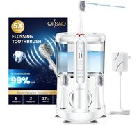 Water Flosser Ensemble brosse à dents électrique, 3 têtes de brosse à dents | Advanced 2.0 Sonic Electric Dent, réservoir de 500 ml, pour le soin quotidien des gencives et le nettoyage des dents