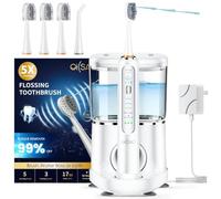 Water Flosser Ensemble brosse à dents électrique Sonic Advanced 2.0 et irrigateur bucco-dentaire, réservoir de 500 ml, 3 têtes de brosse et 1 embout de jet pour le soin quotidien des gencives et le