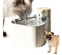 Water Fountain for Cats Stainless Steel Tray Automatic 1.6L Rechargeable