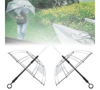Water Gun Umbrella - Transparent Umbrella Squirt Gun, Shoots Up to 27ft, Water Toy for Water Fights, Summer Outdoor Swimming Pool Beach Parties (Transparent,2PCS)
