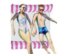 Water Hammock, Pool Float, Inflatable Lounger, Double Mesh Seat, Heavy Duty PVC Build, Lake Beach Tanning Use, 130x132cm/51.18x51.97 inches, Dark Blue, Pink, 1 Piece